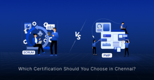 Scrum vs PMP certification comparison in Chennai showing Scrum Master leading agile team, PMP project manager handling enterprise projects, career growth, salary trends, and choosing the right certification based on work style.